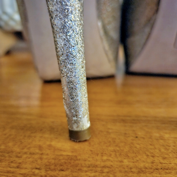 Gold Glitter Platform Heels - Picture 5 of 6